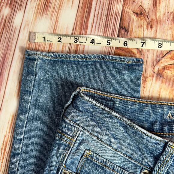American Eagle ARTIST CROP Womens Size 4 Blue Low Rise Jeans Denim Pants 28x23.5 - Picture 7 of 10